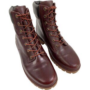 Timberland Jayne Womens Burgundy Leather Boots Size 9 X10681 Lug Waterproof